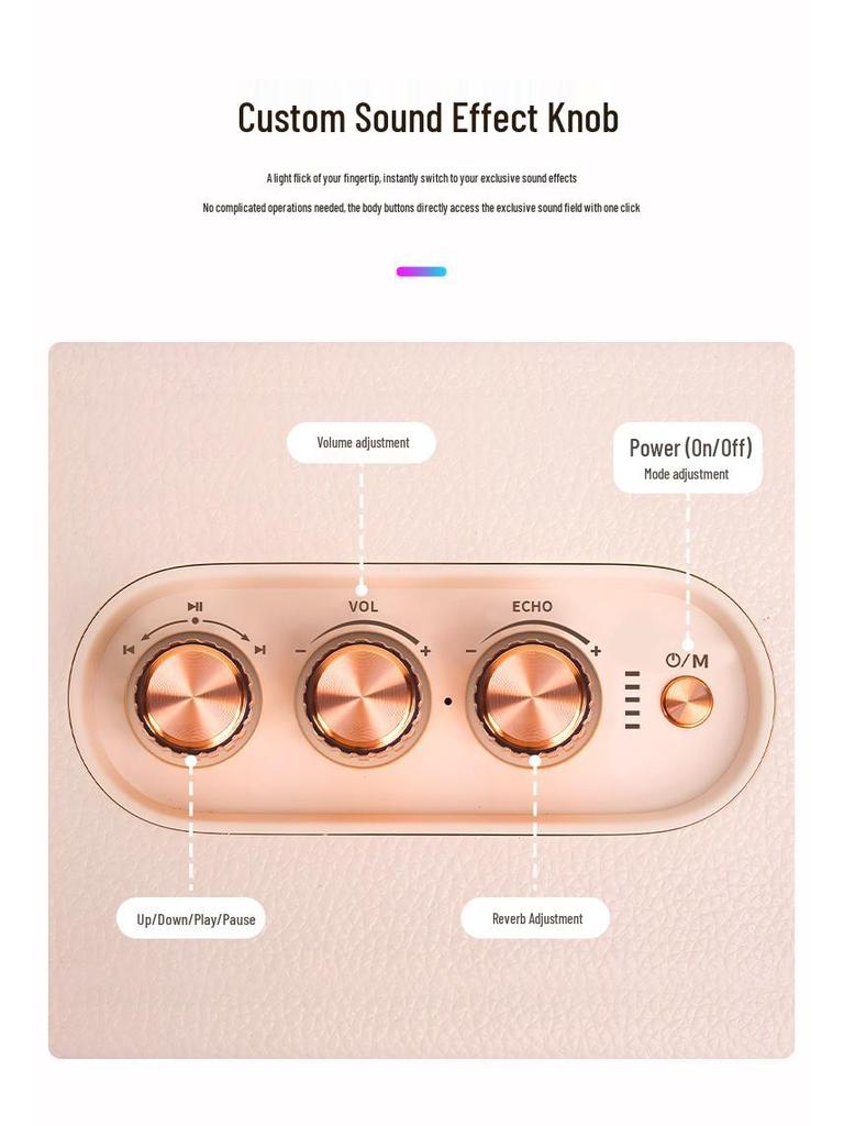 High Volume Retro Bluetooth KTV Microphone Speaker with Subwoofer for Home & Outdoor Use