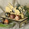 Creative DIY Rabbit Chick Easter Egg Tray Wooden Cute Party Decoration MIT