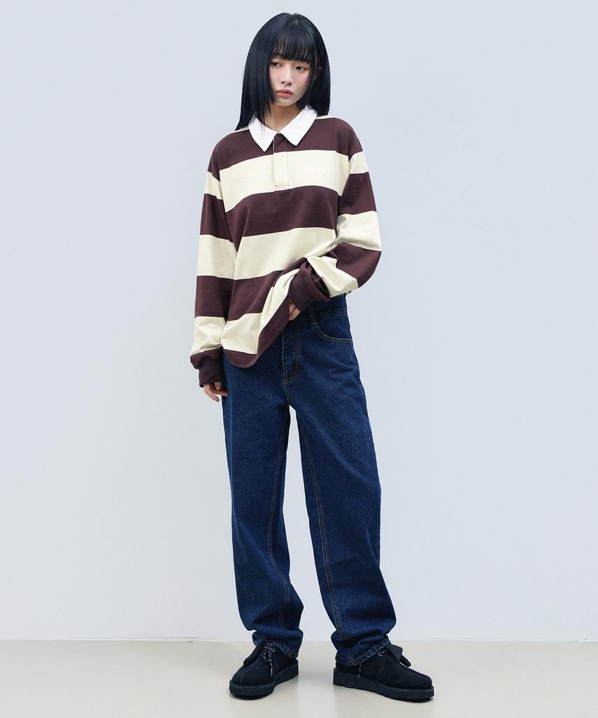 FILLUMINATE Stripe Rugby Long Sleeve - Navy