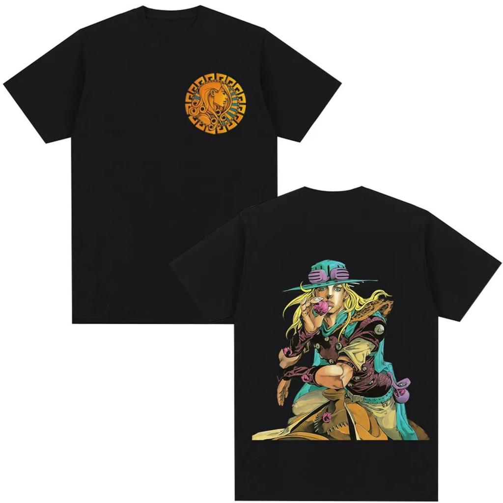 Аниме JoJo's Bizarre Adventure STEEL BALL RUN Диего Брандо Футболки Мужская Одежда Повседневная Харадзюку Хлопок Короткий Рукав Футболки