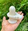 3.25 Inch Length White Marble Stone Shivling, Shiv Ling, Handmade Hindu God White Shiva Lingam Pooja / Free Ship