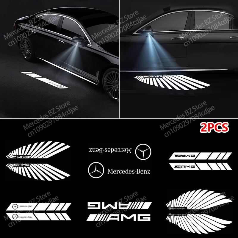 AABHA1 Rearview Mirror Lights For Benz GLC W213 W205 W253 W222 C E S-Class AMG Icon HD LED Projector Ghost Shadow Lamp Light welcome