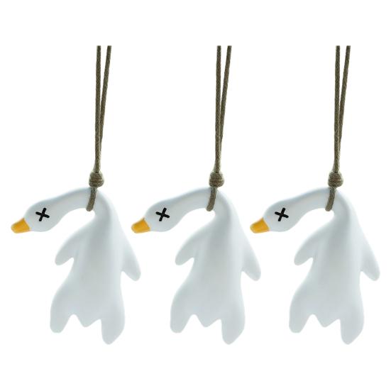 Подвеска в виде утки для автомобиля, меняющая цвет, жареная утка, забавное подвесное украшение для зеркала заднего вида, креативный индикатор температуры