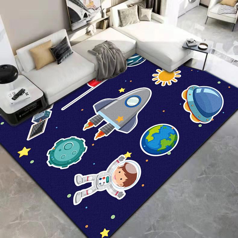 Cartoon Astronaut Carpet Camping Cushion Floor Mat Living Room Game Area Rug Floor Mat Children's Room Play Aera Mat Kawaii Rug