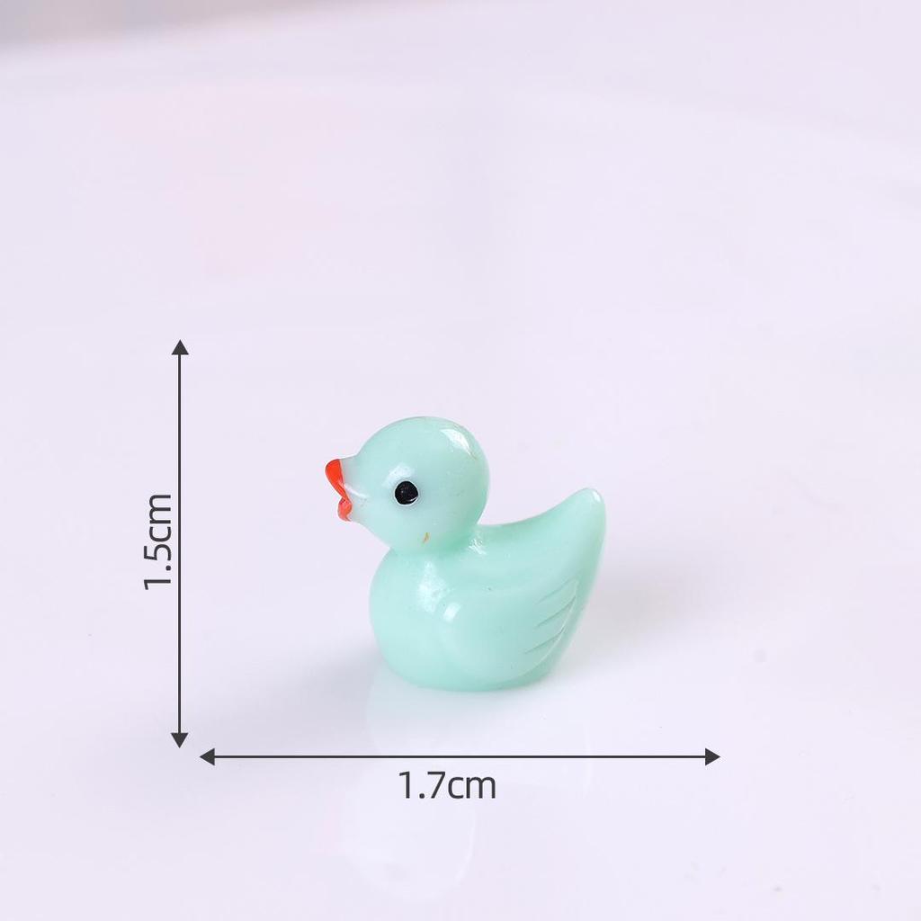 Miniature Colorful Luminous Duck Resin Ornaments for Micro Landscape and Moss Decor