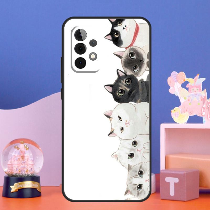 Милый Чехол-Кот Каваи для Samsung Galaxy A16 A26 A36 A56 A15 A35 A55 A34 A54 A52 A12 A32 A13 A33 A53 A17 A06