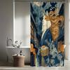 1 шт. Занавеска для душа с кошкой, рисунок дома кота-воина, японский стиль, мультяшная занавеска для душа с животными, с 12 крючками, легко установить, размер