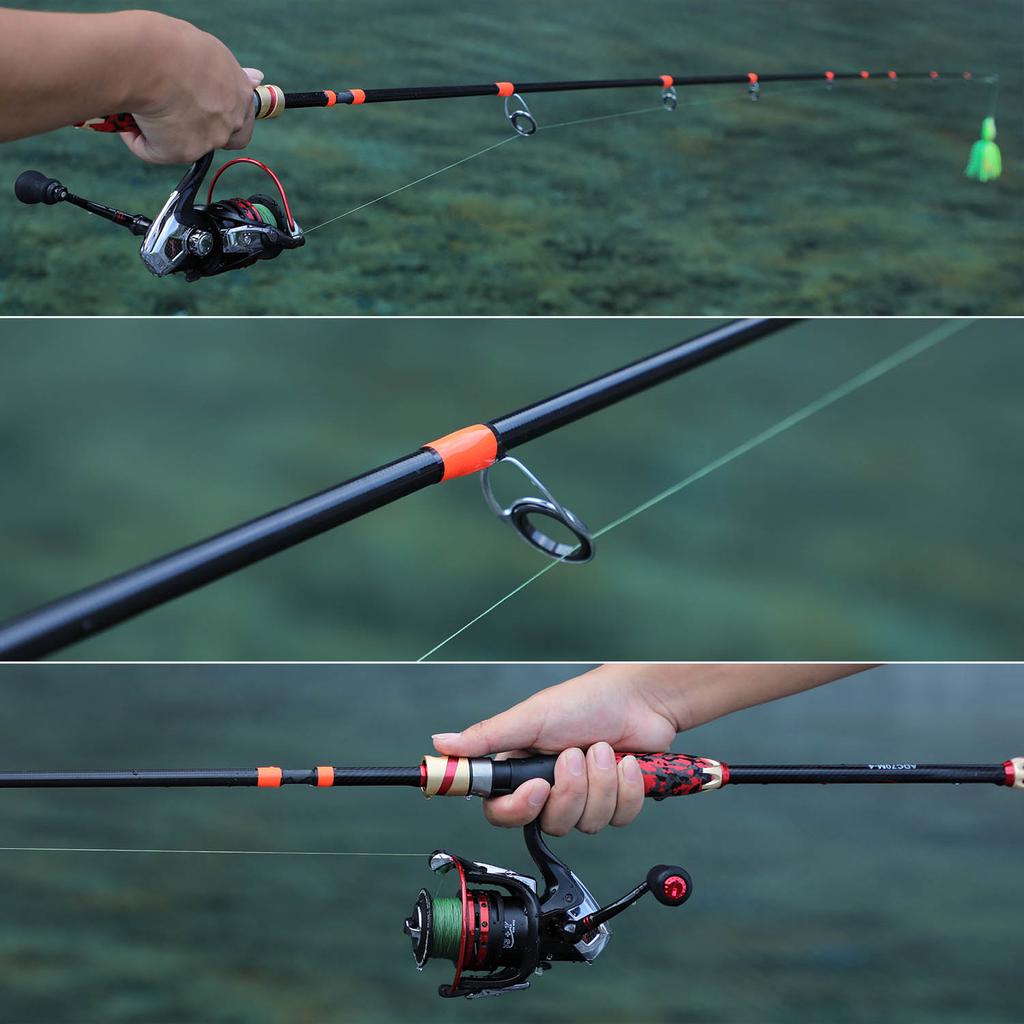 SOUGAYILANG Удочка Спиннинговая удочка Портативная сверхлегкая удочка Углеродная удочка для пресноводной морской рыбалки Снасти