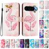 Flamingo Luxury Painted Leather Case Wallet Book Style Cover for Google Pixel 5,5a 5G /6,6a,6 Pro/ 7,7a,7 Pro/ 8,8a,8 Pro /9,9 Pro,9 Pro XL
