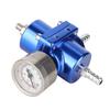 Gorgeri Fuel Filter/Regulator Universal FPR Fuel Pressure Regulator with Gauge Hose 0-140psi Adjustable Aluminum Alloy Fuel Pressure Adjustment (Blue)