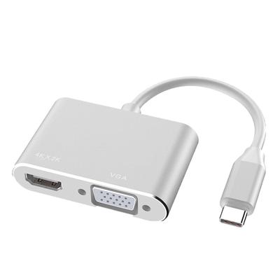 2 в 1 Тип C - HD Мультимедийный Интерфейс VGA Адаптер Поддержка 4K 30 Гц Plug and Play Тип C - VGA
