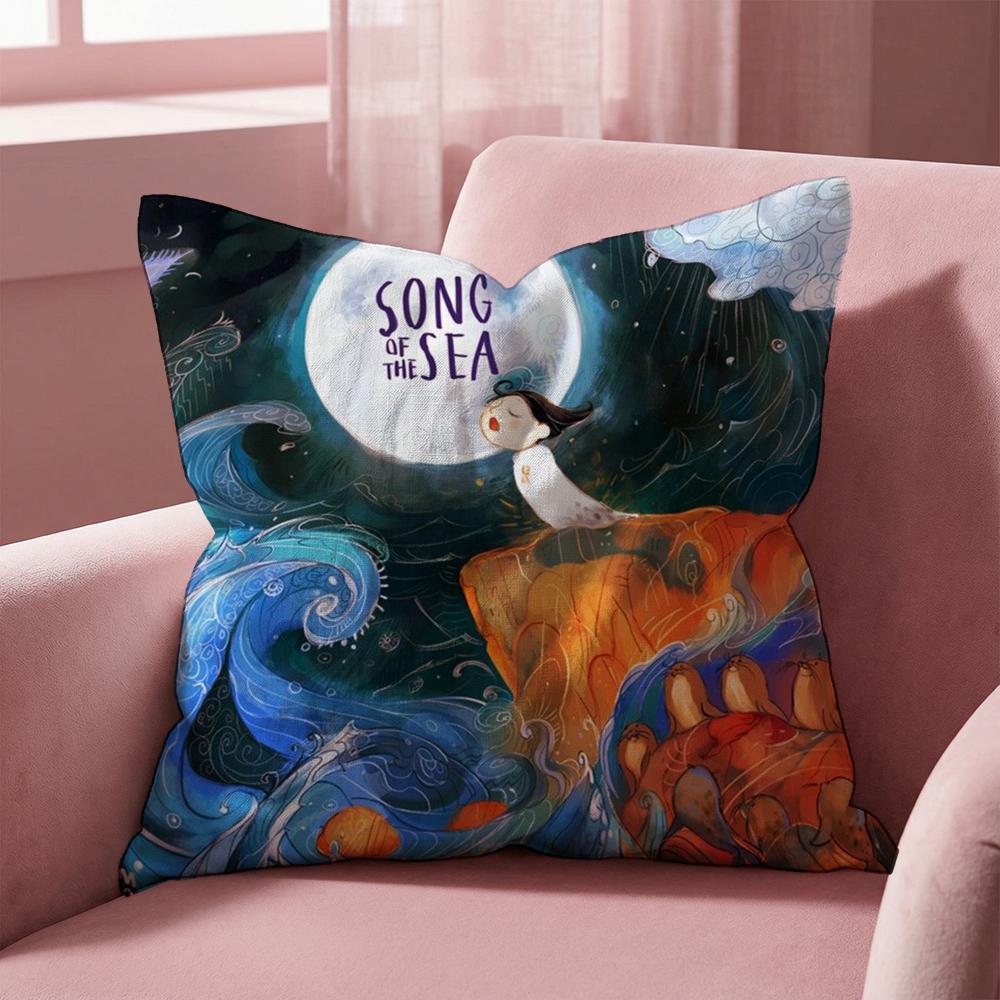 Ireland S-Song of the Sea Cushion Cover Multi-Scene Pillow Cover for Home & Car - Reversible, Soft & Durable for Daily Use