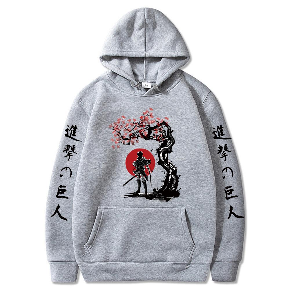 Японский аниме Attack on Titan Levi Графический принт с капюшоном для мужчин и женщин с длинным рукавом Толстовка Повседневная уличная одежда Harajuku Мужская толстовка