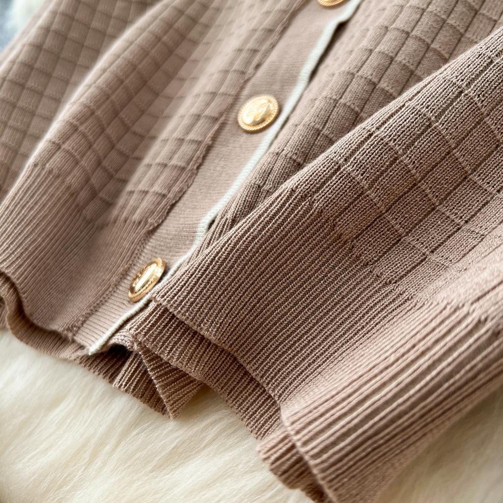 Simple Luxury Premium Solid Color Set Autumn/Winter Knitted Set Women's Polo Loose Shirt Coat+High Waist Skirt Two Piece Sets