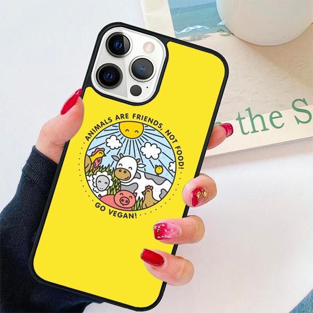 Vegan Vegetarian Quotes Phone Case Cover For iPhone 17 Air 15 16 14 13 12 Pro Max 11 Pro Max Plus Coque Shell