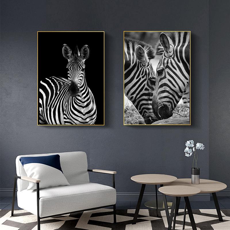 Черно-белые настенные постеры с животными, принт, носорог, жираф, зебра, лев, слон, холст, картина, настенное искусство, декоративные домашние фотографии