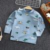 Детская хлопковая футболка с длинным рукавом, Весна/Осень, Мультяшный топ с круглым вырезом, Унисекс, Базовый слой в корейском стиле