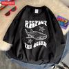 100% Cotton Fashion Respect Marine Conservation Whale Print Man T-shirt Suitable Oversized T-shirt Casual Soft T-shirt Pleasant