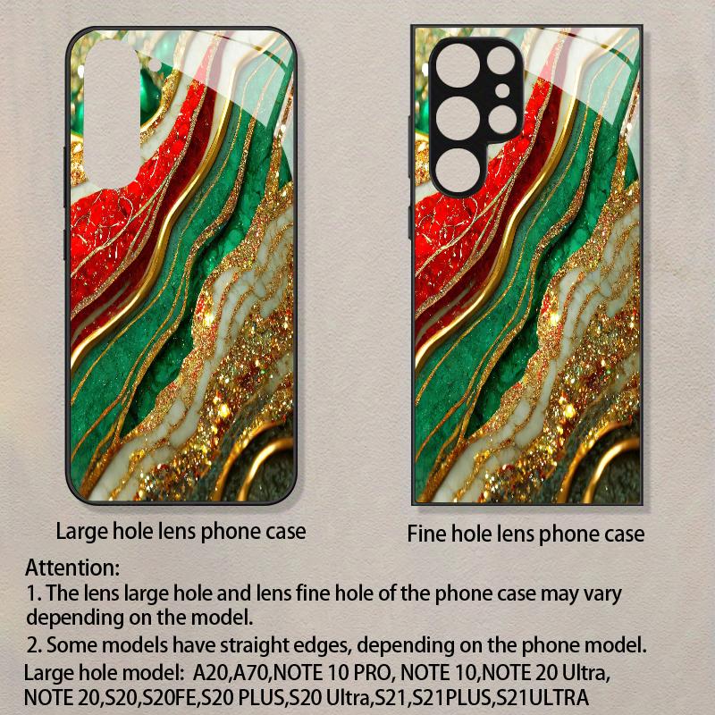 Красно-зеленый чехол для телефона с минеральным узором, 2D, для Samsung S26 S25 S24 S23 S22 S21 S20 A55 A54 A53, защитная крышка из закаленного стекла
