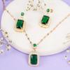 Anti Tarnish Green Emerald Jewellery Set for Women | Gold Plated Necklace & Earrings Gift Box | Latest Stylish Minimal Jewelry Sets