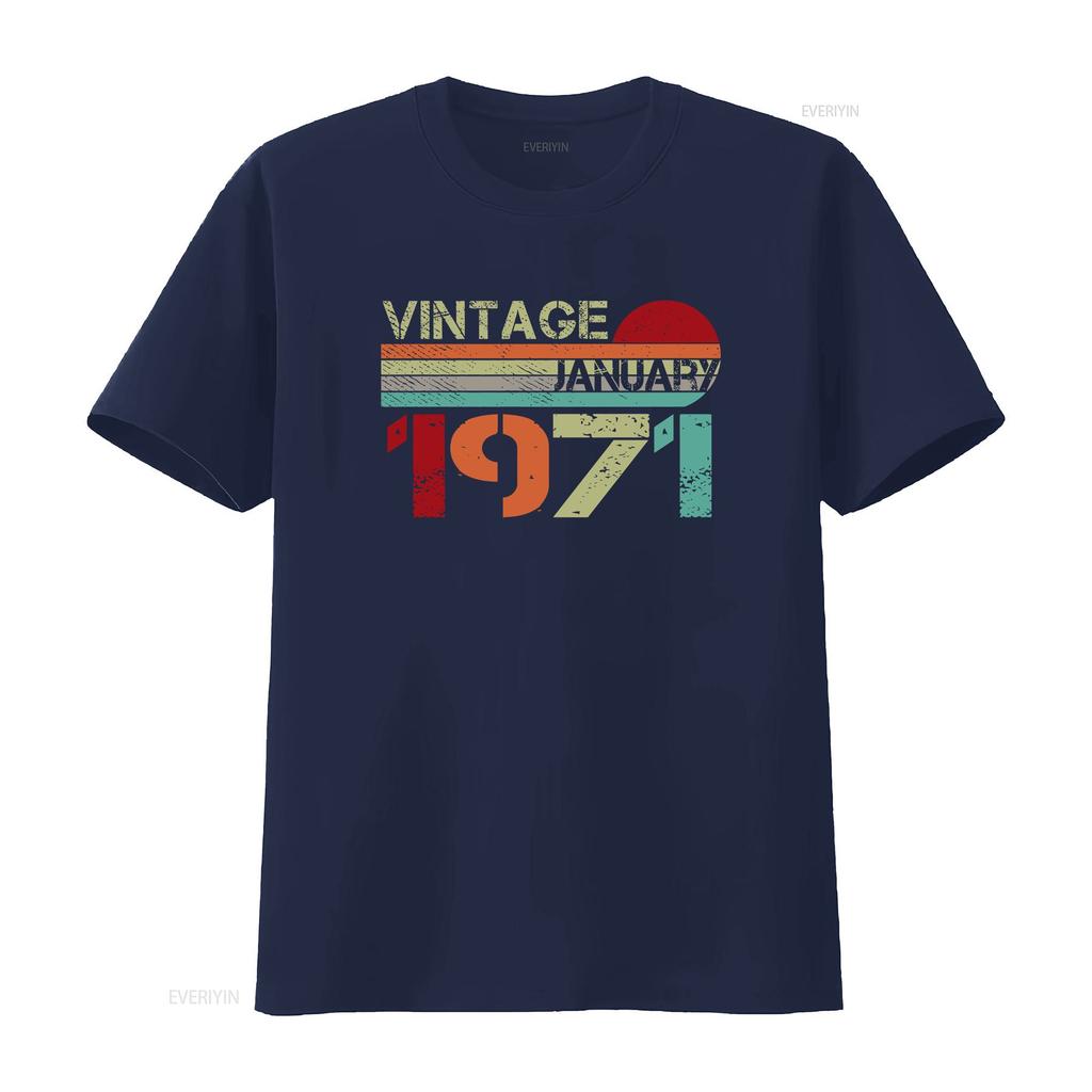 Vintage Born In January Birth Year Of Its My Birthday T Shirt vintage Washed designer clothes Casual Stretched Slightly