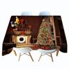 Christmas Tree Tablecloth Fireplace Gift And Socks Decoration Pattern Rectangular Round Table Cloth Cover Towel