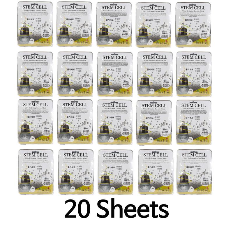 Face Mask Sheet Stem Cell Hydrating Essence Mask Pack Skin Care (10 Sheets and 2 Options) Korean Cosmetics