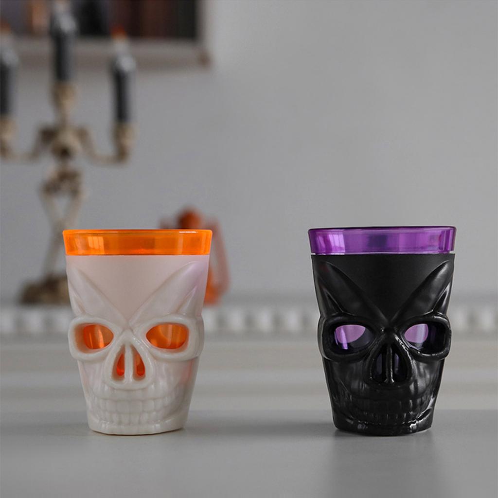 Luminous LED Skull Head Wine Cup Glow In the Dark Wine Glass for Spooky Celebrations