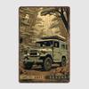 Classic Car Land Cruiser FJ-40 Off-Road Truck Metal Sign Poster Garage Decoration Room Decor Automobile Club Tin Home Decor