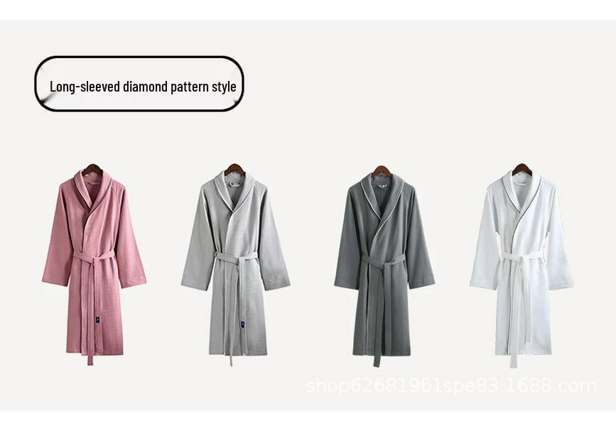 Unisex Quick-Dry Waffle Bathrobe for Home, Hotel, or Spa