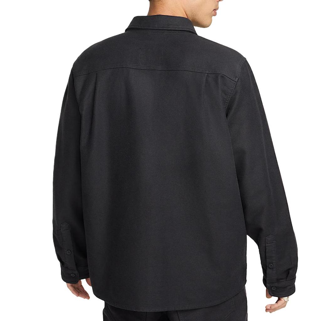 Nike Мужская рубашка Swoosh Черная с воротником Умеренная FB7743-060