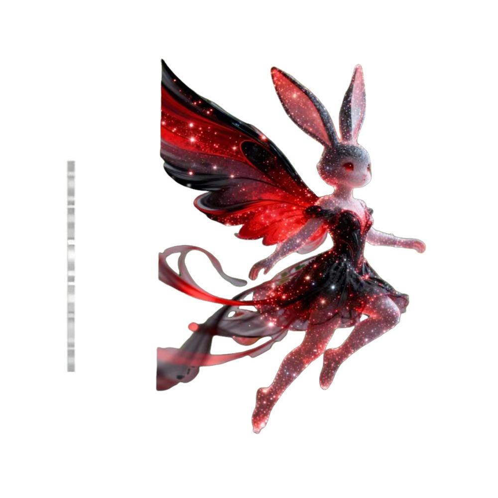 New 2D Flat Christmas Hanging Pendant Ballerina Simulation Angel Hanging Decor Acrylic Shining Rabbit Keychain Navidad Decor