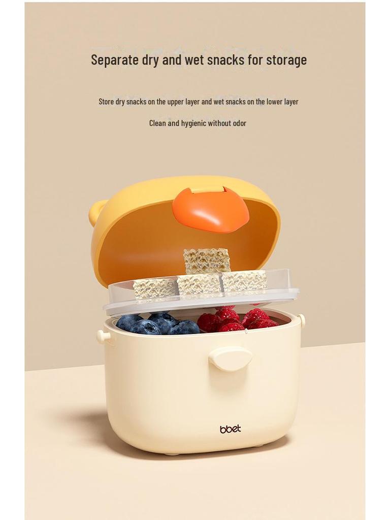 Портативная коробка для детского питания и сухого молока с отдельными слоями для использования на открытом воздухе