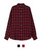 CREAM SODA LAB Big Oversized Tartan Check Shirt Red