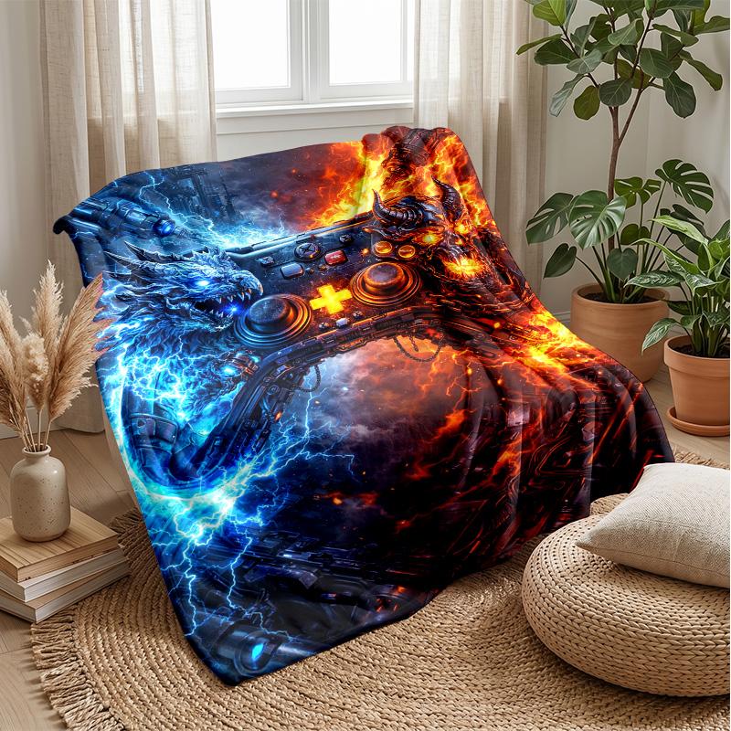 Game Controller Sunset Theme blanket Lightweight Warm Flannel Blanket Decorative Throw Blanket for Home Decoration