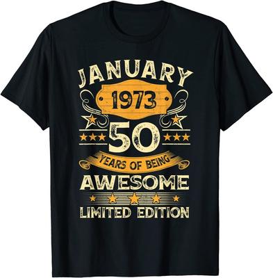 Потрясающий с 1973 года 50-й день рождения Подарок Футболка Размер S-5XL Унисекс Футболка