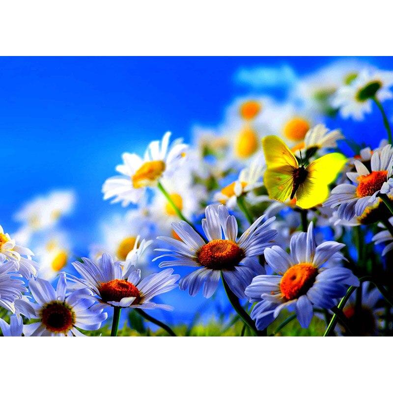 New DIY 5D Diamond Painting Flowers Diamond Embroidery Little Daisy Cross Stitch Full Round Drill Mosaic Home Decor Gift