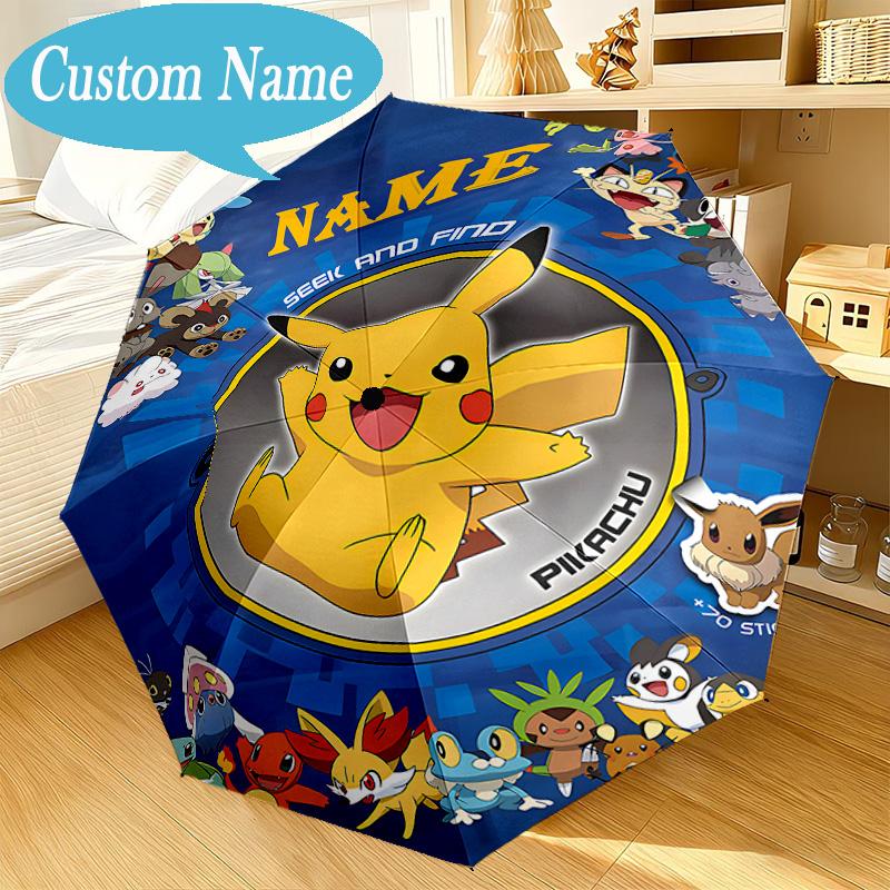 Custom Name Pika Umbrella Folding Umbrella, Automatic Umbrella 8-Frame for Travel, Casual Lightweight Birthday Christmas gift