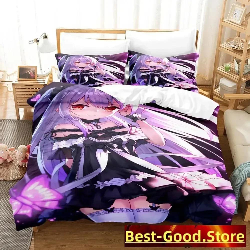 Vtuber Hololive Uruha Rushia Комплект постельного белья Single Twin Full Queen King Size Комплект постельного белья Adult Kid Спальня Пододеяльники Наборы Аниме