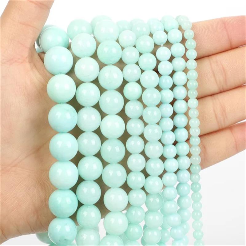 30pcs Natural Stone Beads Tiger Eye Agate Turquoise Rose Quartz Lapis Jade Opal Round Loose Beads for Jewelry Making DIY Bracelet 6mm