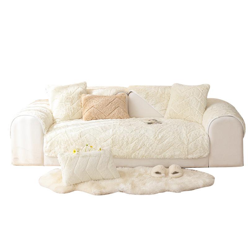 Подушка для дивана, зимняя утолщенная теплая зимняя плюшевая подушка для дивана, простая современная нескользящая тканевая подушка