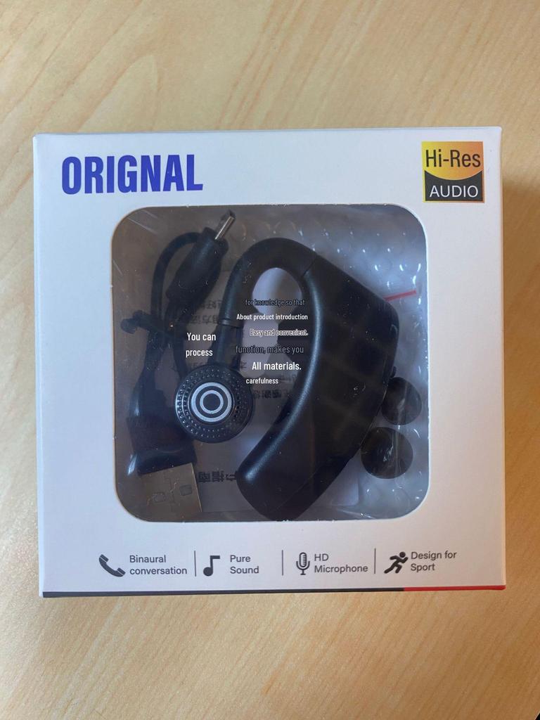 V9S Wireless Bluetooth Headset: Single-Ear, Stereo, Ideal for Sports, Business, and Compatible with Apple, Huawei, and Android Devices.