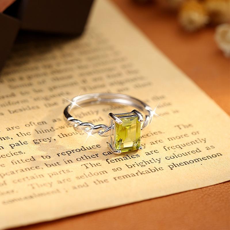Popular S925 whole body sterling silver natural amethyst citrine topaz colored treasure ring women