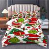 Пододеяльник с принтом рождественских украшений. Супермягкая матовая микрофибра для двуспальной кровати. Удобный комплект с застежкой-молнией и 2 наволочками.