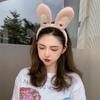Милая корейская повязка на голову с ушками кролика для женщин - универсальный и пушистый аксессуар для волос