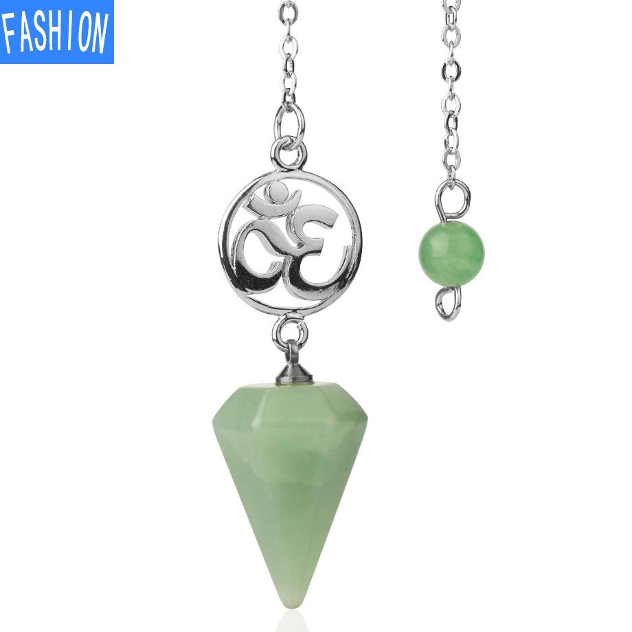 Хрустальная руда Духовный маятник Замысловатое исцеление Шестиугольный остроконечный кулон-украшение