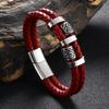 Амулет викингов со скандинавскими рунами, двухслойный мужской кожаный браслет из нержавеющей стали, ювелирные изделия в стиле скандинавской мифологии