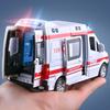 New 1:32 Simulation Ambulance Model Alloy Pull Back Sound and Light Die-casting Car Toy Special Vehicle Children's Toy Gift