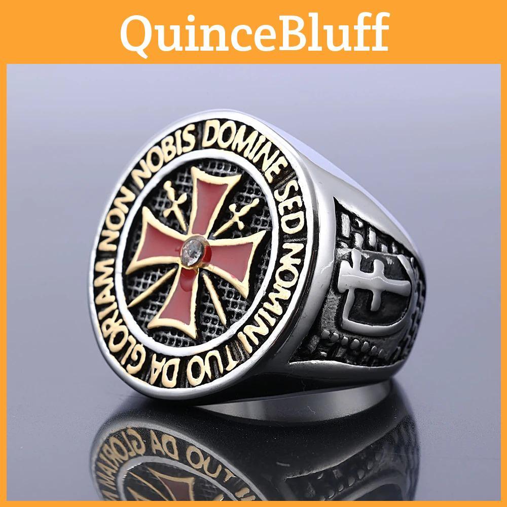 Cross Crusader Ring For Red Men Boys Domineering Knights Templar Masonic Rings Fashion Jewelry Gifts