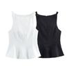 2025 Summer European & American Style Bow Hem Short Skirt Vest Top for Women